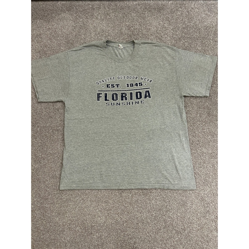 VTG Florida Sunshine T-Shirt Mens XL Gray Excellent Outdoor Wear Tee